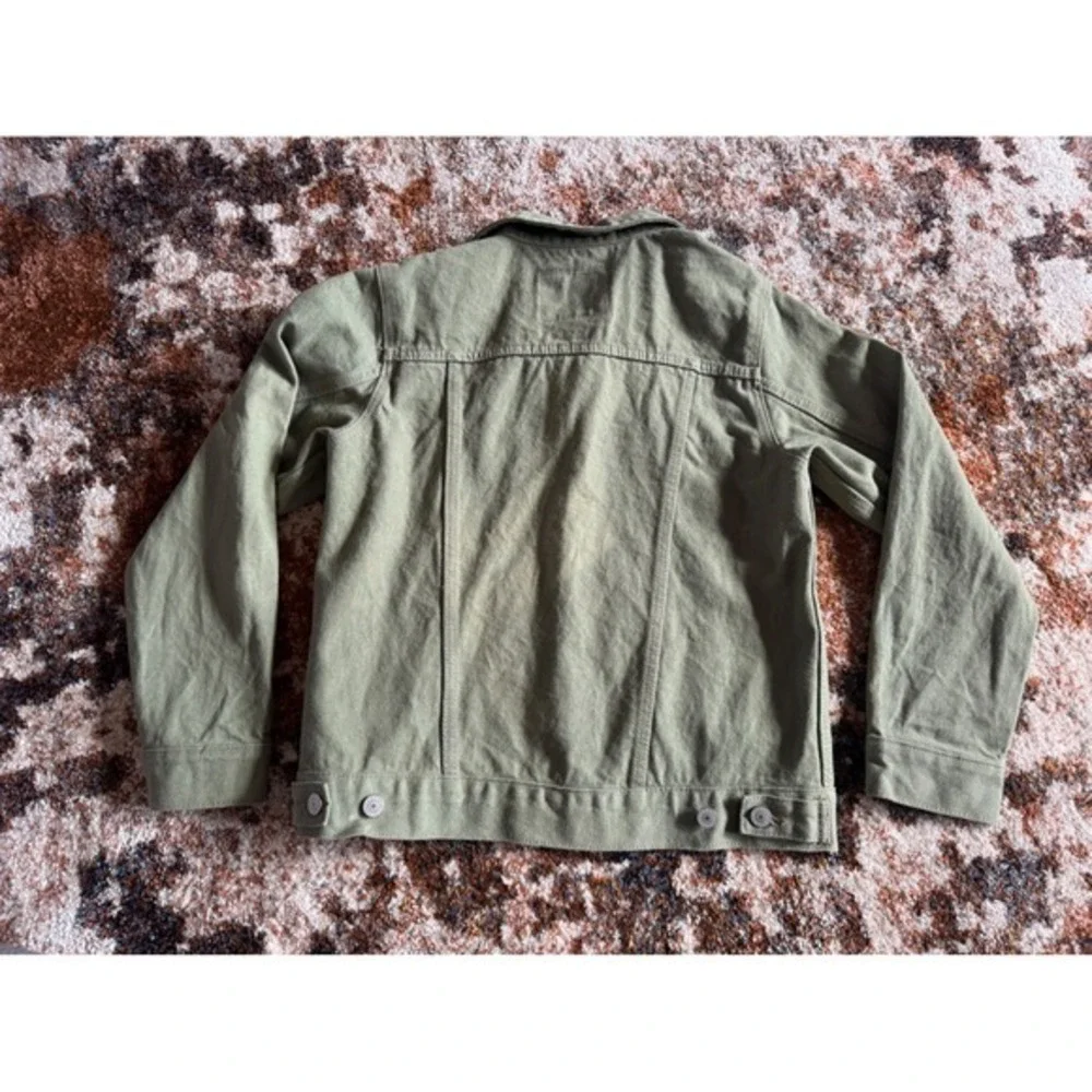 Levi's Girls Olive Green Denim Trucker Jacket Size L 12-13‎ Years 100% Cotton